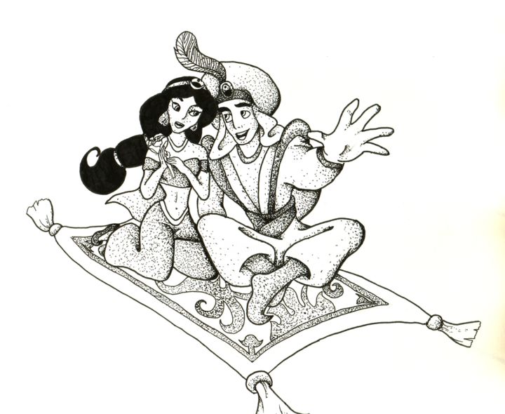 Dessin intitulée "aladdin.png" par Valentine Fasquel, Œuvre d'art originale