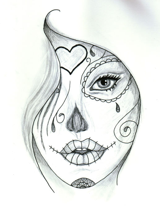 Drawing titled "Catrina" by Valentine Fasquel, Original Artwork