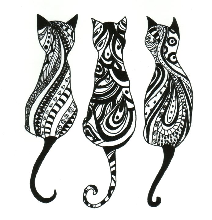 Drawing titled "Chats" by Valentine Fasquel, Original Artwork
