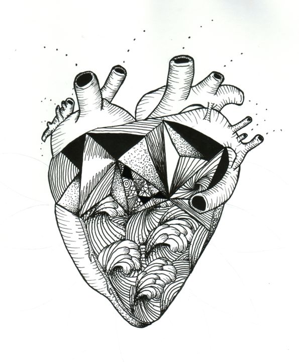 Drawing titled "Coeur" by Valentine Fasquel, Original Artwork