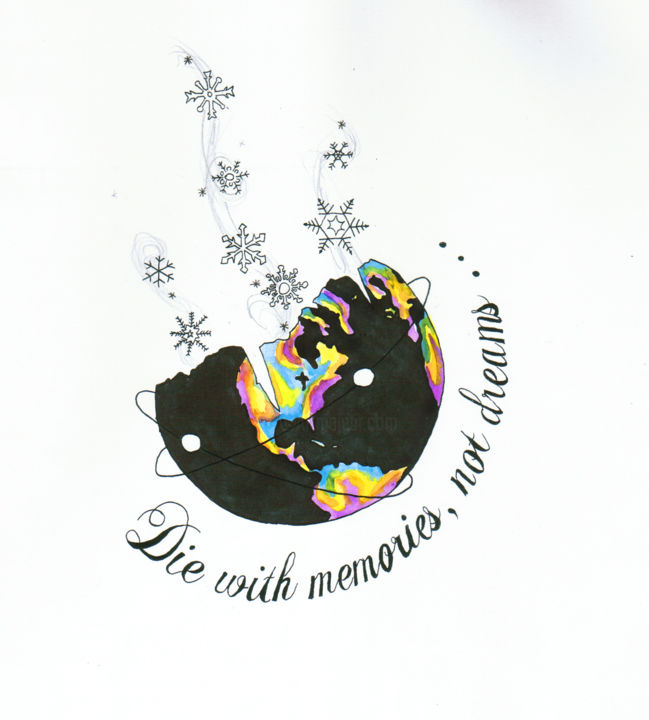 「Die with memories,…」というタイトルの描画 Valentine Fasquelによって, オリジナルのアートワーク
