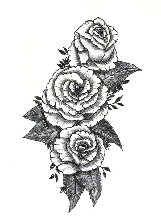 Roses Drawing By Valentine Fasquel Artmajeur