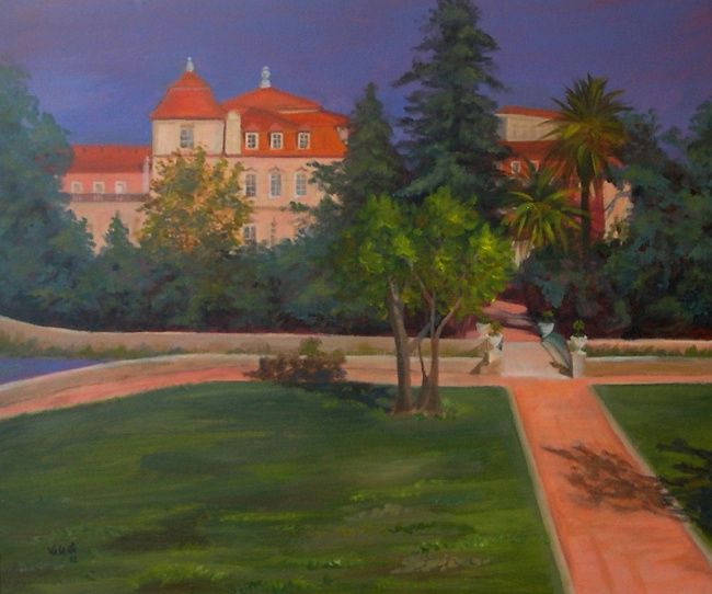 Painting titled "The Marquis Palace" by Valente, Original Artwork, Oil