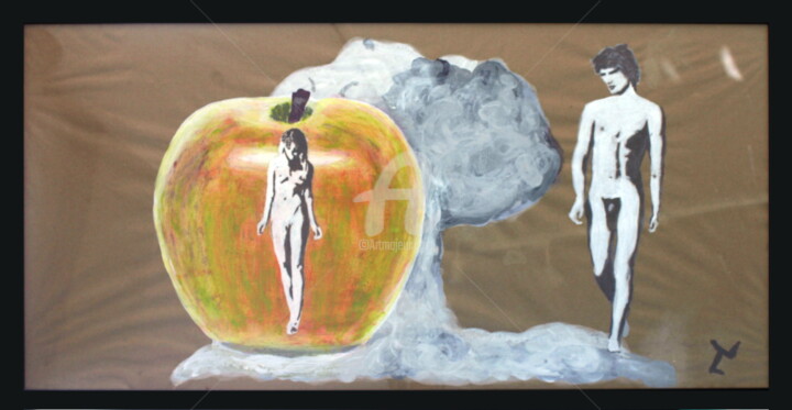 Painting titled "Adam et Eve" by Valentin Charbonnier, Original Artwork