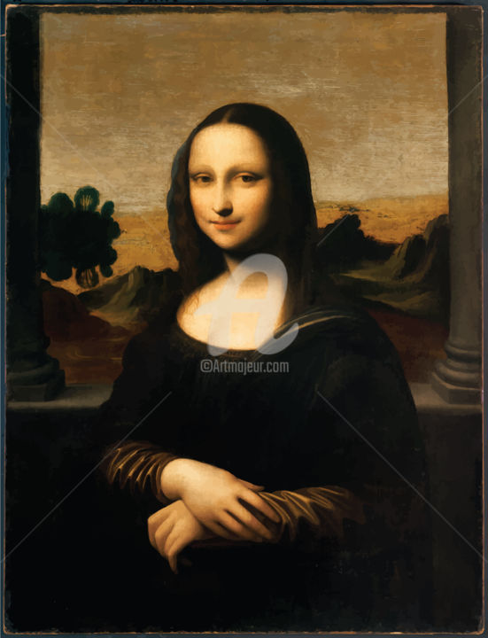 Arts numériques intitulée "Isleworth Mona Lisa" par Valentin Vali, Œuvre d'art originale, Travail numérique 2D