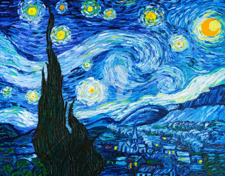 Arts numériques intitulée "Vincent van Gogh, T…" par Valentin Vali, Œuvre d'art originale, Travail numérique 2D