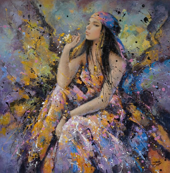 제목이 "Butterfly"인 미술작품 Valentina Audariene로, 원작, 기름