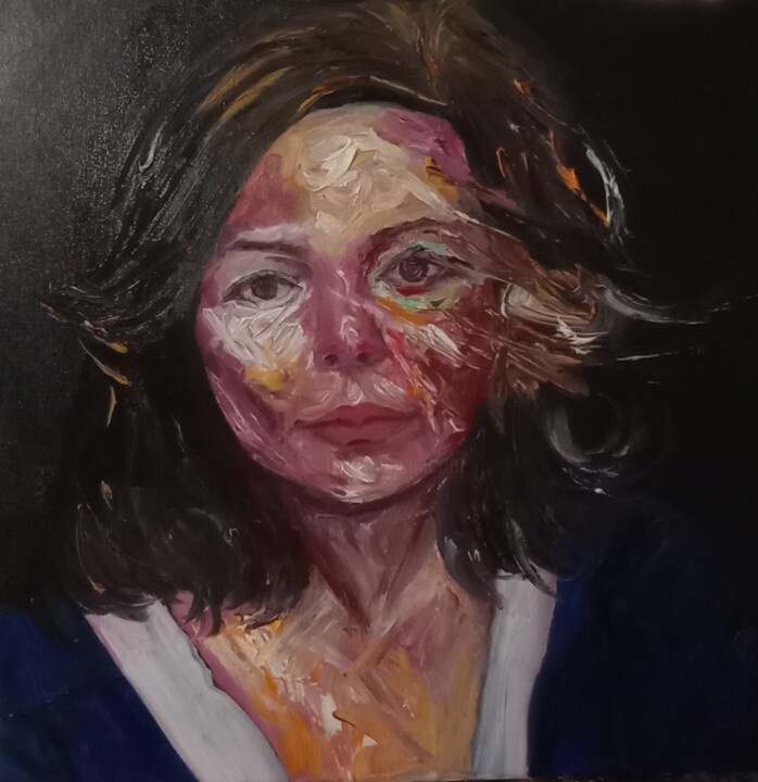 Painting titled "Self portrait" by Valentina Baicuianu, Original Artwork, Oil