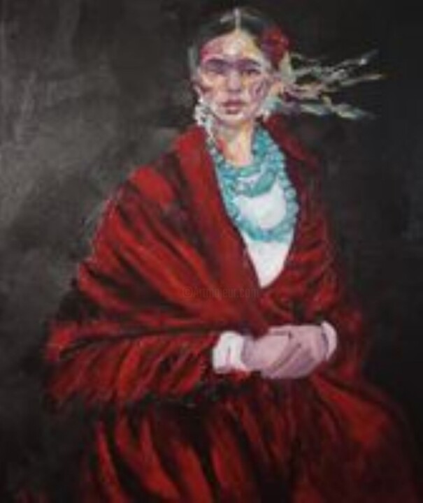Pintura intitulada "Frida" por Valentina Baicuianu, Obras de arte originais, Óleo
