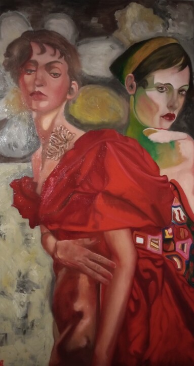 Painting titled "Daring N Demure" by Valentina Baicuianu, Original Artwork, Oil