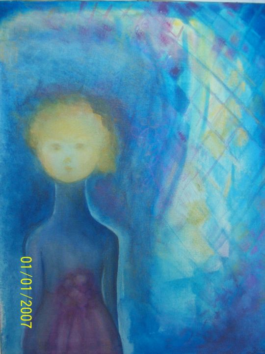 Malerei mit dem Titel "Adolescente" von Valentina Boi, Original-Kunstwerk, Öl