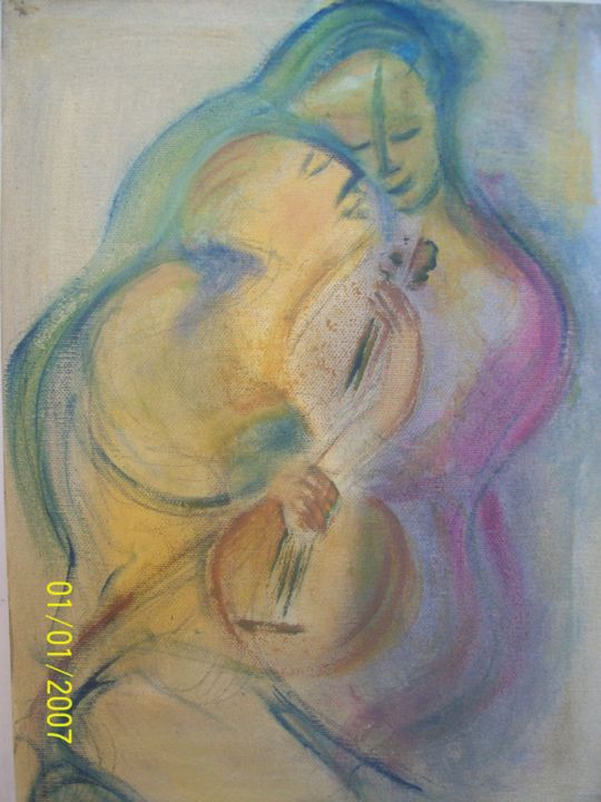 Painting titled "Serenata" by Valentina Boi, Original Artwork, Oil