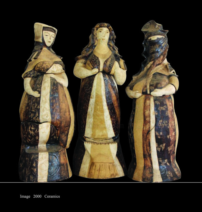 Scultura intitolato "Three religions" da Valentina Brusilovskaya, Opera d'arte originale, Ceramica