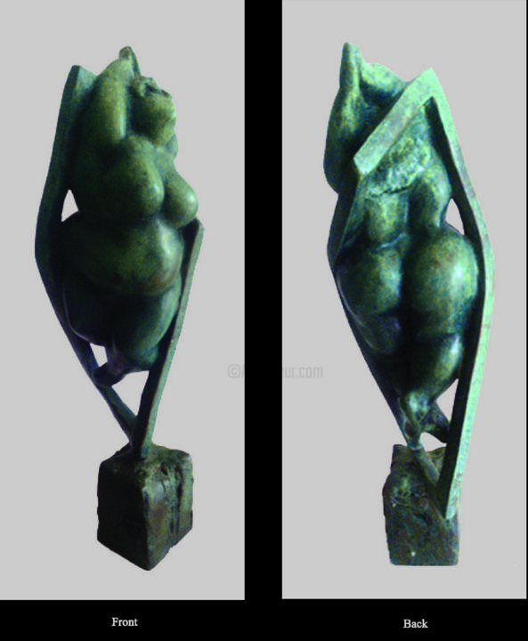 Skulptur mit dem Titel "A woman comes out…" von Valentina Brusilovskaya, Original-Kunstwerk, Metalle