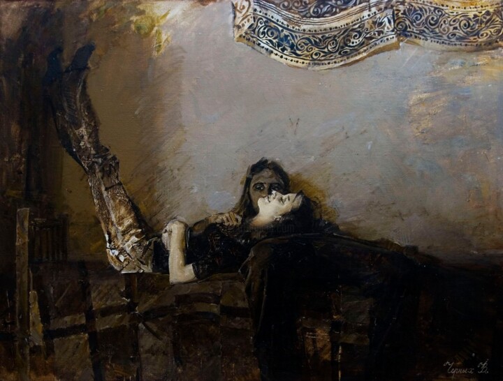 Malerei mit dem Titel ""Адам и Ева"" von Valentina Cernyh, Original-Kunstwerk, Öl