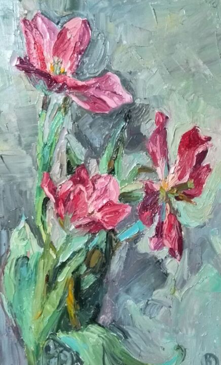 Painting titled "Предчувствие весны" by Валентина Олемпиюк-Винникова, Original Artwork, Oil