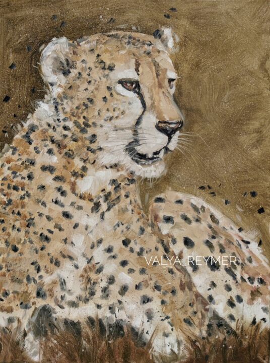 Peinture intitulée "Cheetah" par Valentina Reymer, Œuvre d'art originale, Huile