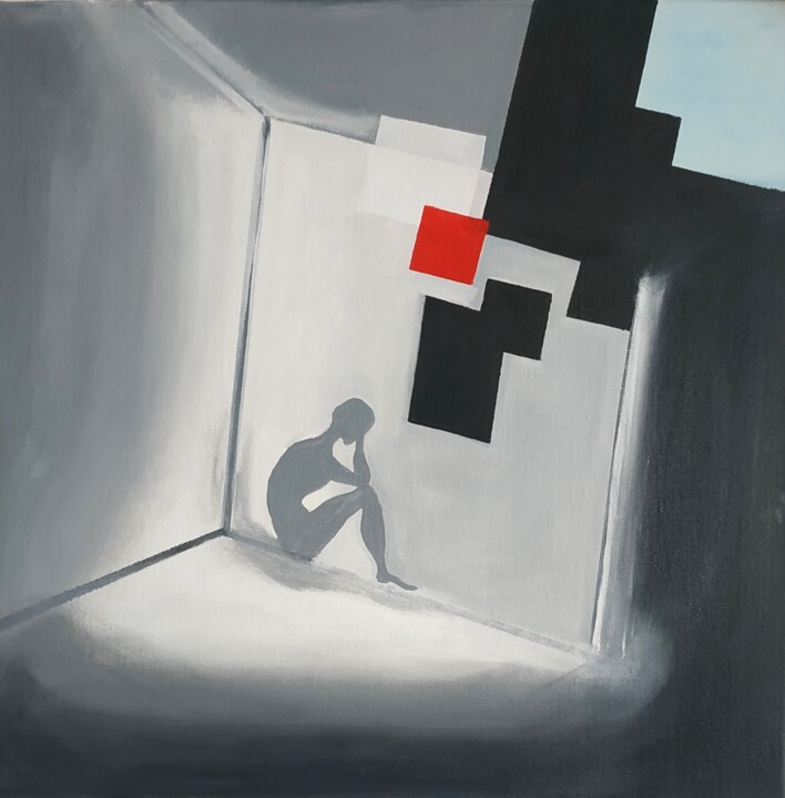 Картина под названием "Углы подсознания" - Валентина Симма, Подлинное произведение искусства, Масло