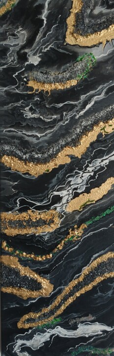 Peinture intitulée "Золото на чёрном" par Valentina Simma, Œuvre d'art originale, Acrylique
