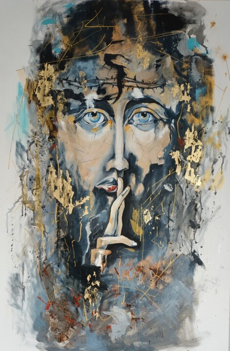Schilderij getiteld "Благословение" door Valentina Simma, Origineel Kunstwerk, Olie