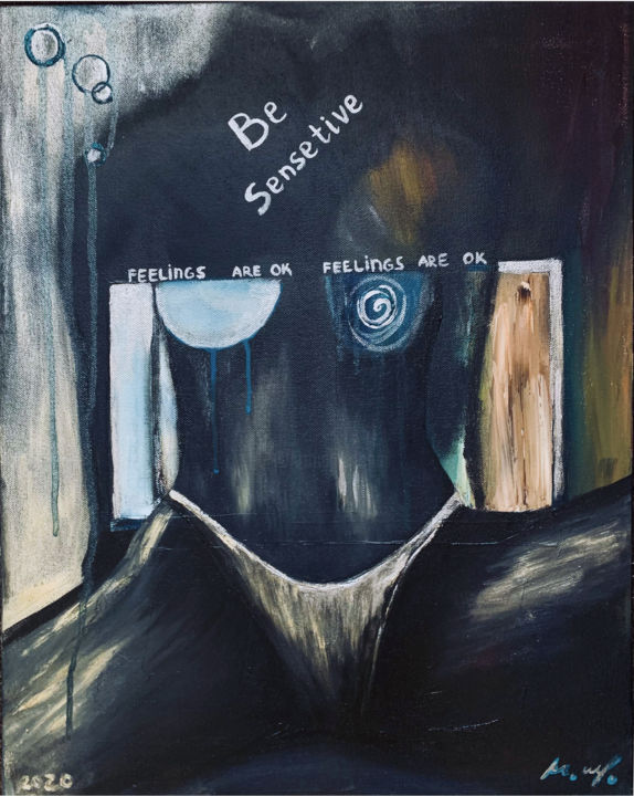 Malerei mit dem Titel "Mood – woman" von Valentina Reina, Original-Kunstwerk, Öl