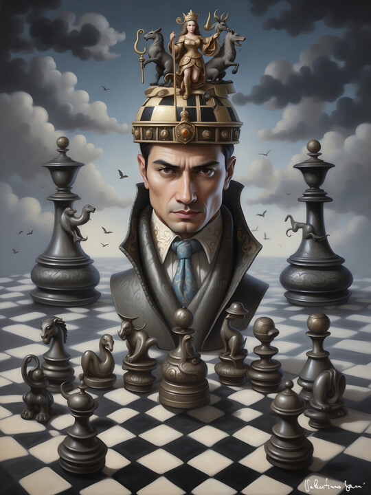 Digital Arts titled "The chessmaster" by Valentino Sani, Original Artwork, AI generated image