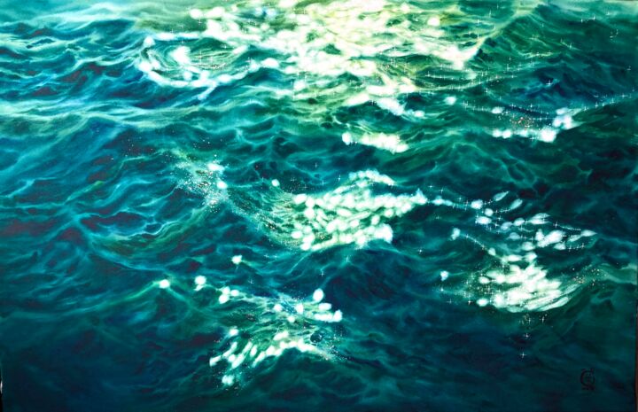 Peinture intitulée "Healing Sea" par Valeria Golovenkina, Œuvre d'art originale, Aquarelle