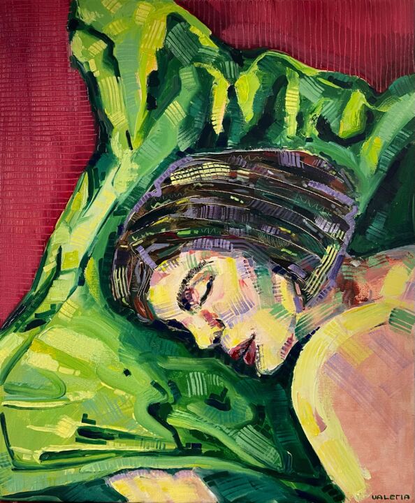 Painting titled "Dreaming" by Valeria Koroleva, Original Artwork, Oil