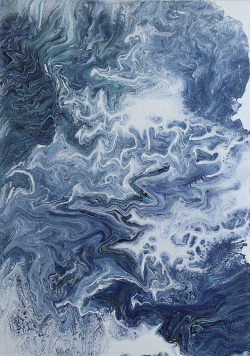 Malarstwo zatytułowany „Wave foam” autorstwa Valeria Nikitina, Oryginalna praca, Akryl
