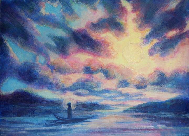 Картина под названием "Дорога к солнцу" - Valeria Polorotova, Подлинное произведение искусства, Акрил