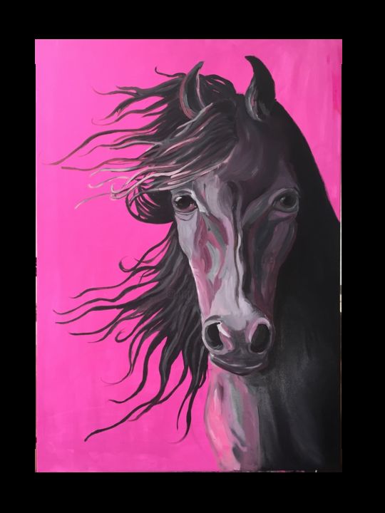 Painting titled "Horse" by Valeria Rozova, Original Artwork, Oil