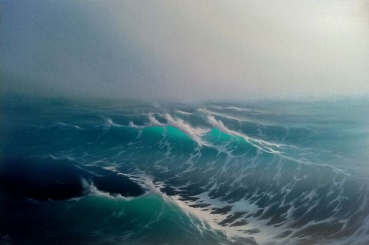 Картина под названием "storm" - Валерия Булгакова, Подлинное произведение искусства, Масло