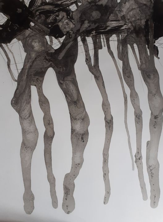 Ζωγραφική με τίτλο ""Anatomia nascosta:…" από Valeria Luccioni, Αυθεντικά έργα τέχνης, Μελάνι
