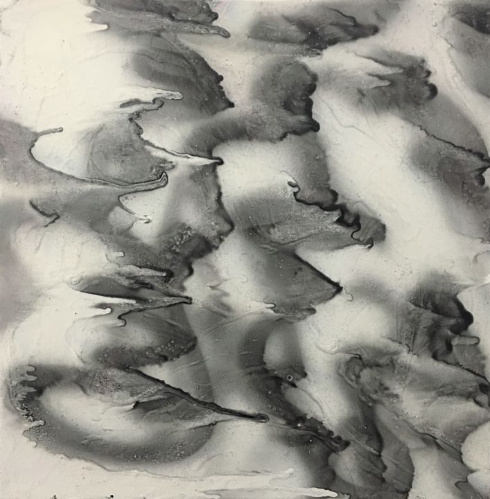 Peinture intitulée "Noir sur Blanc" par Valérian Fuster, Œuvre d'art originale, Bombe aérosol