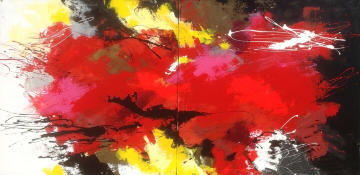 Painting titled "rosso-forte.jpg" by Valeriano Lessio, Original Artwork