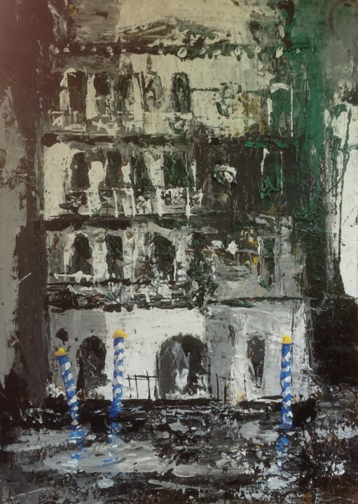 Pittura intitolato "palazzo veneziano" da Valeriano Lessio, Opera d'arte originale