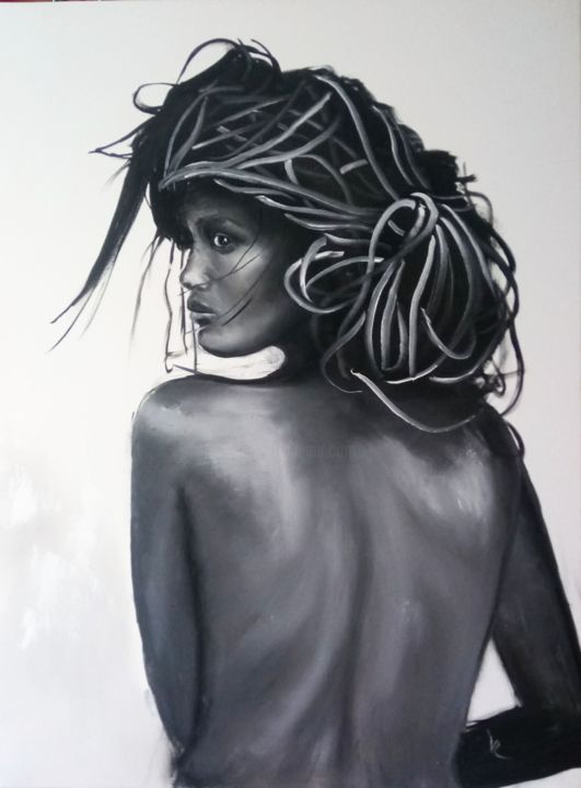 Картина под названием "Liya: Free and Wild" - Valeriia Radziievska, Подлинное произведение искусства, Масло Установлен на Де…
