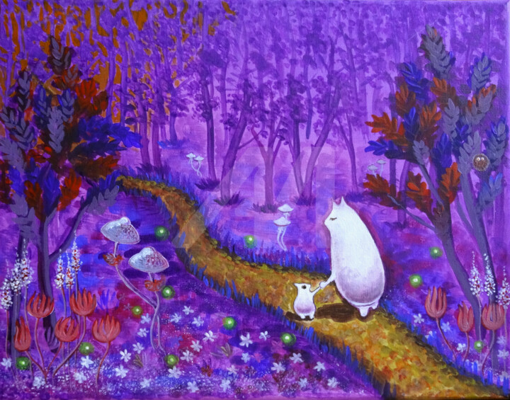 Schilderij getiteld "Promenade" door Valeria Belogurova, Origineel Kunstwerk, Acryl