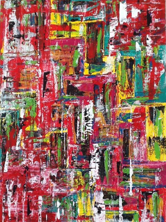 Painting titled "Peinture Abstraite" by Valerie Castets, Original Artwork, Acrylic