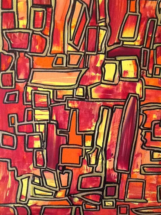 Painting titled "Abstrait 115" by Valerie Castets, Original Artwork, Acrylic