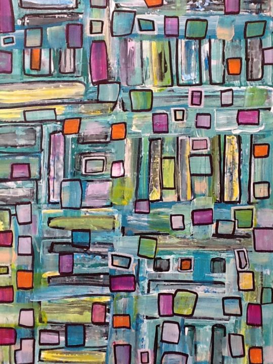 Painting titled "Peinture abstraite…" by Valerie Castets, Original Artwork, Acrylic