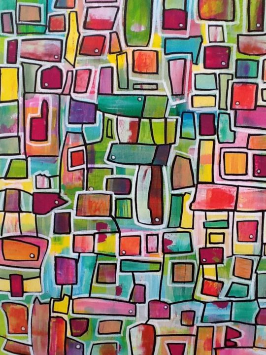 Painting titled "Peinture abstraite…" by Valerie Castets, Original Artwork, Acrylic