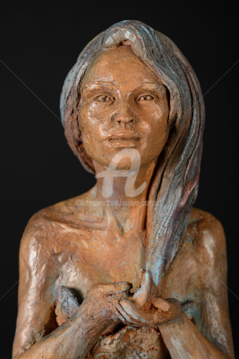 Sculpture titled "Trésor intérieur, v…" by Valerie Barrault, Original Artwork, Terra cotta