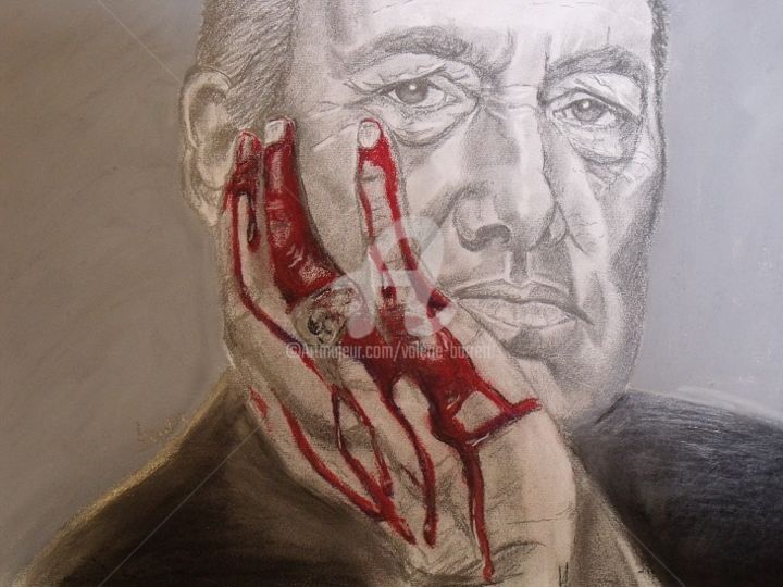 Dessin intitulée "Kevin Spacey (House…" par Valérie Barrett, Œuvre d'art originale, Graphite