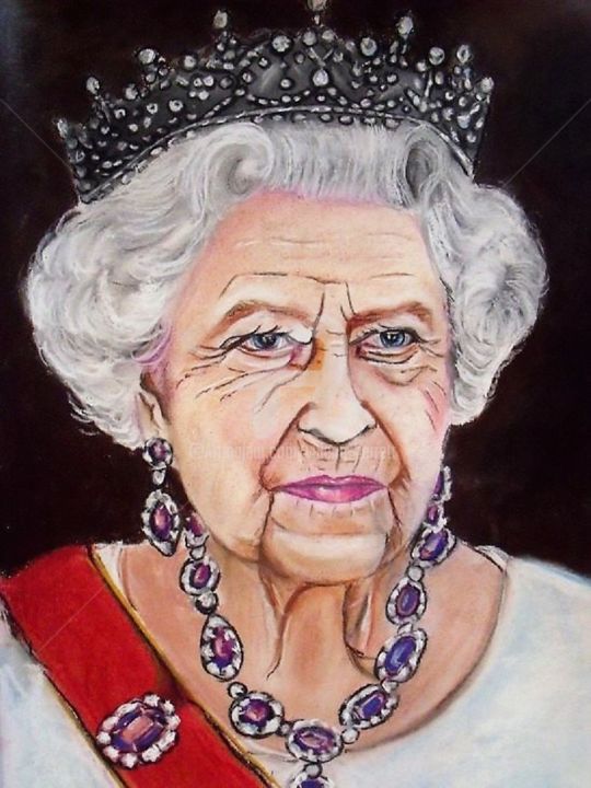 Painting titled "The Queen" by Valérie Barrett, Original Artwork, Pastel