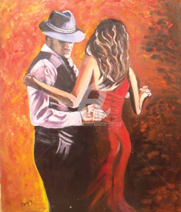 Peinture intitulée "Danseurs de Tango" par Valérie Barrett, Œuvre d'art originale, Acrylique
