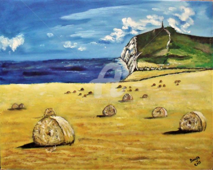 Painting titled "Cap Blanc-Nez coté…" by Valérie Barrett, Original Artwork, Acrylic