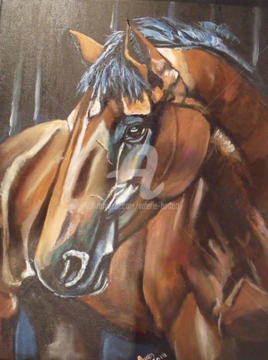 Painting titled "Pop horse" by Valérie Barrett, Original Artwork, Acrylic Mounted on Wood Stretcher frame