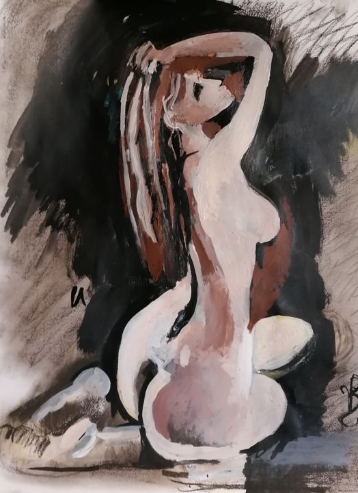 Peinture intitulée "Nu1" par Valérie Blum (Valery), Œuvre d'art originale, Acrylique