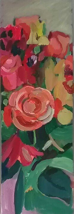 Malerei mit dem Titel "La rose" von Valérie Blum (Valery), Original-Kunstwerk, Acryl